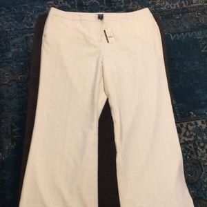 Winter white with pewter pinstripes trousers